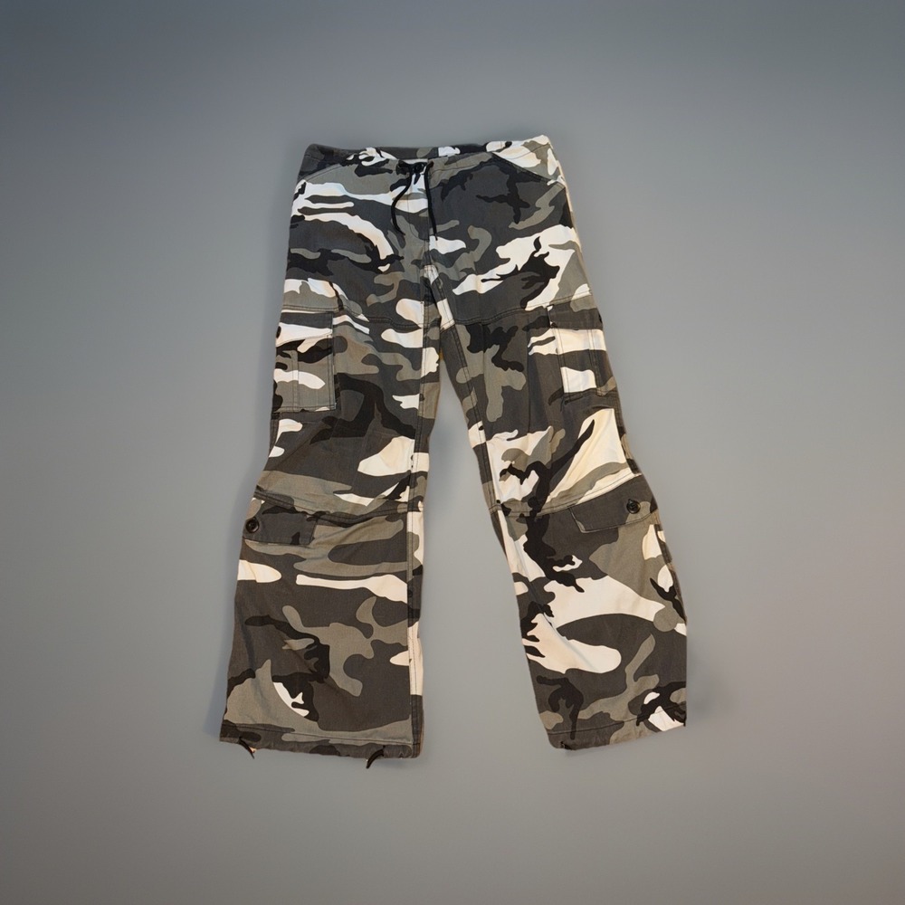 Rothco Tie Waist City Camo Tactical BDU Cargo Jogger Pants‎ Gray/Black Mens S